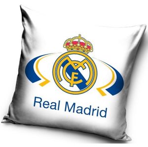 Bílý povlak na polštář se vzorem Real Madrid