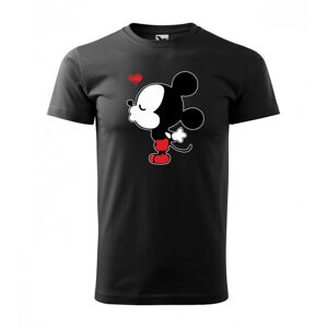 Černé pánské valentýnské tričko s potiskem Mickeyho