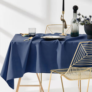Dekorační ubrus na stůl v modré barvě bez motivu 140 x 200 cm