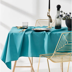Dekorační ubrus na stůl v tyrkysové barvě barvě 140 x 260 cm