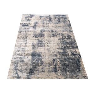 Designový béžový koberec s melírováním modré barvy