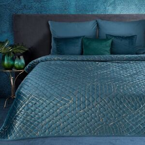 Designový přehoz na postel LUNA tmavě tyrkysové barvy
