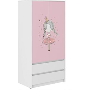 Dětská šatní skříň s princezničkou 180x55x90 cm