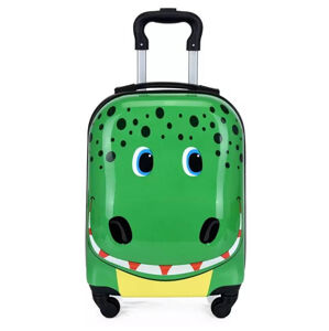 Dětský cestovní kufr 3D se zeleným s dinosaurem 29l