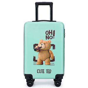 Dětský cestovní kufr mentolový s macíkem 45 l