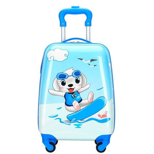 Dětský cestovní kufr modrý se psem 32l