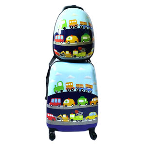 Dětský cestovní kufr s auty 31 l + batoh