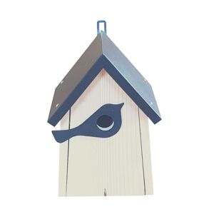 Dřevěná budka pro ptáčky na hnízdění s šedou střechou