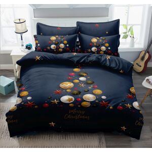 Fantastické tmavo modré posteľné obliečky s krásnym vianočným motívom