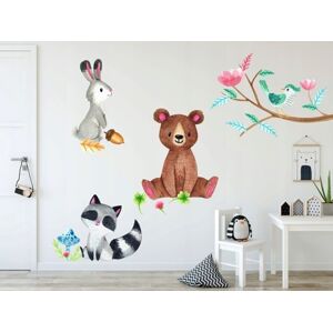 farebná nálepka na stenu s motívom lesných zvieratiek
