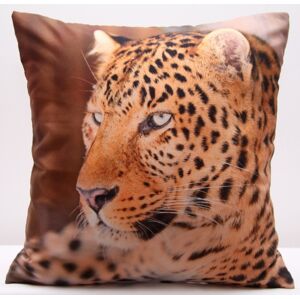 Hnědý povlak na polštáře s motivem geparda