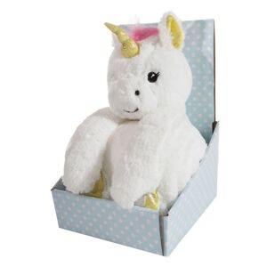 Hřejivá bílá dětská deka s hračkou jednorožce v dekorativní krabici