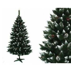 Kouzelná vánoční borovice zdobená šiškami 220 cm s jemně zasněženými konci
