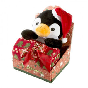 Krásná dětská vánoční deka s plyšovou hračkou