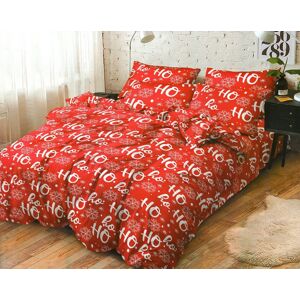 Krásne červené vianočné posteľné obliečky s nápisom HO-HO