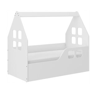 Kvalitná detská posteľ 140 x 70 cm bielej farby v tvare domčeka