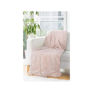 Kvalitní hrubá deka přehoz v pudrově růžové barvě