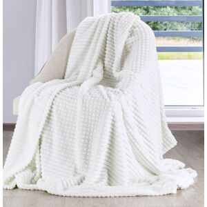 Luxusní bílá teplá deka do obýváku