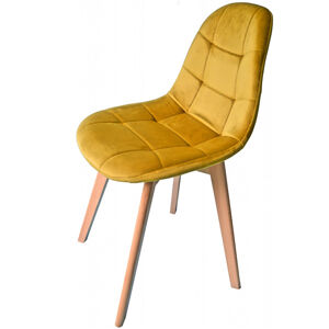 Luxusní čalouněná židle hořčicově žluté barvy