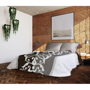Luxusní oboustranný přehoz na postel hnědé barvy
