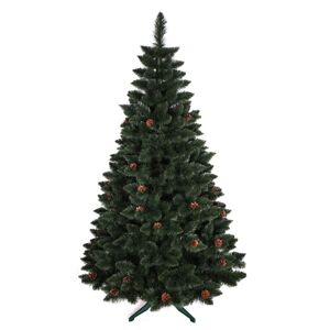 Luxusní umělá vánoční borovice s šiškami 220 cm