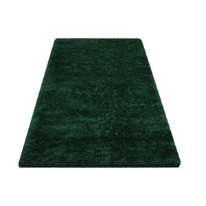 Luxusný koberec s dlhým vlasom v nádhernej smaragdovej farbe