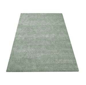 Moderní huňatý koberec v mentolové barvě