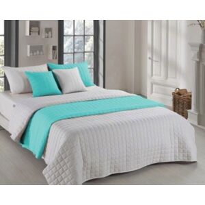 Moderní oboustranný přehoz na postel světle šedé barvy 200 x 220 cm
