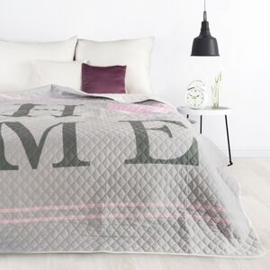 Moderní přehoz na postel šedé barvy s jemným prošíváním