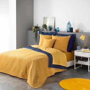 Moderní žluto modrý přehoz do ložnice 220 x 240 cm
