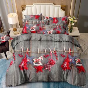 Nádherné sivé vianočné posteľné obliečky s motívom hand made