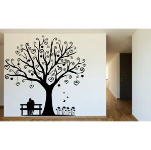 Nálepka na zeď do interiéru s motivem zamilovaného páru pod stromem lásky