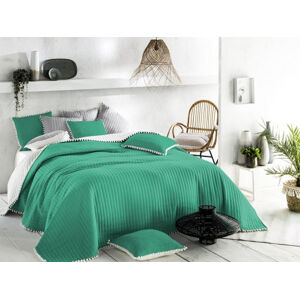 Oboustranný zelený přehoz na postel 170 x 210 cm