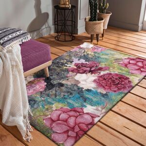 Originální kvalitní koberec s motivem barevných květin