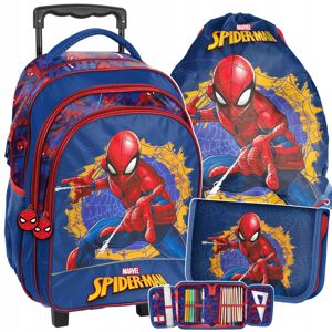 Originální školní taška spiderman kufr na kolečkách v trojkombinaci