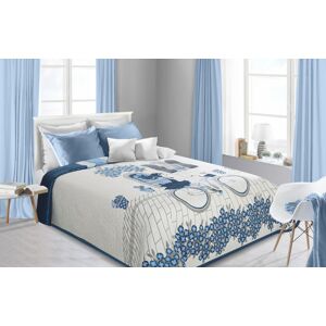 Přehoz na postel modrý oboustranný