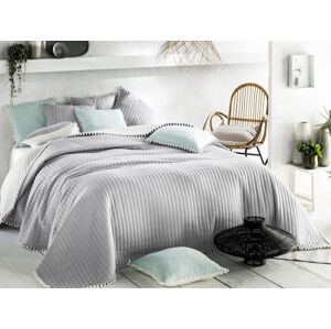 Přehoz na postel v šedé barvě 170 x 210 cm