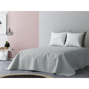Přehoz na postel ve světlo sivé barvě 220 x 240 cm