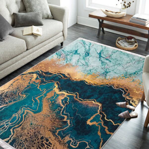 Protiskluzový koberec s abstraktním vzorem zelený