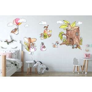 Rozkošná dětská nálepka na zeď myší rodinka 60 x 120 cm