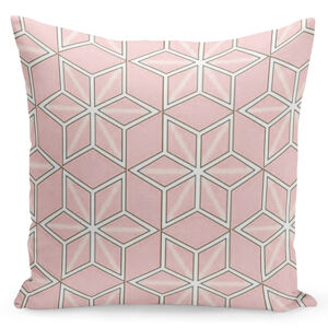Růžový povlak s bílými geometrickými tvary