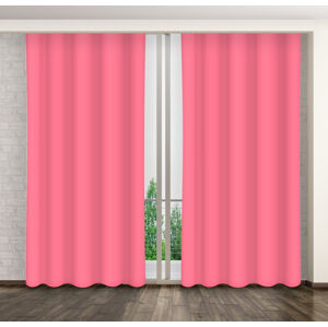 Růžový závěs na okna bez motivu 160 x 260 cm