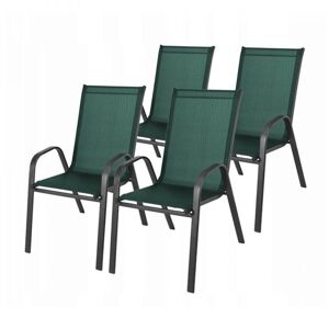 Sada 4 zahradních židlí v zelené barvě