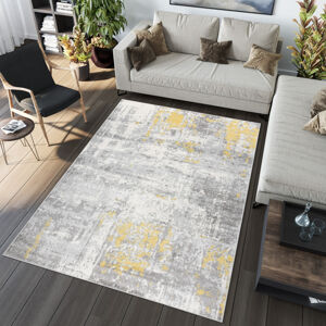 Šedožlutý moderní koberec ve skandinávském stylu