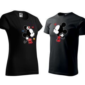 Set valentýnských triček černé barvy mickey a minnie