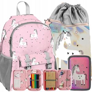Školní taška pro dívky s lesklým vakem a penálem