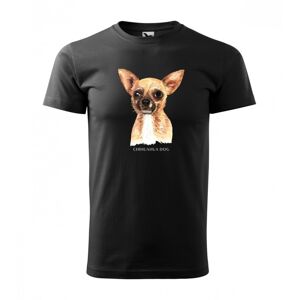 Stylové pánské tričko bavlněné s potiskem psa čivava