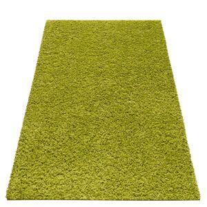 Stylový zelený koberec s vyšším vlasem