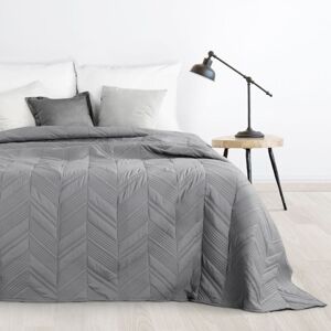 Tmavě šedý přehoz na postel s moderním prošíváním