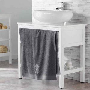 Trendový bavlněný ručník šedý s lapačem snů 70 x 130 cm